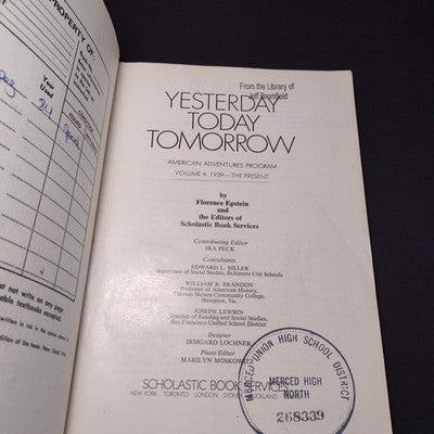 Yesterday Today Tomorrow: American Adventures Program Vol. 4, Florence Epstein