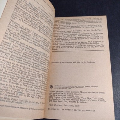 Vietnam: History, Documents, And Opinions By Marvin Gettleman - 1970 Paperback