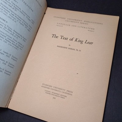 Language and Literature Vol. IV #2 - The Text of King Lear by Madeleine Doran