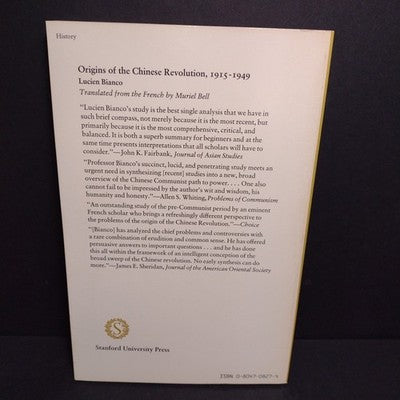 Origins of the Chinese Revolution, 1915-1949 by Lucien Bianco - 1989 Paperback