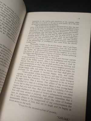 Jack London / GOLIAH A UTOPIAN ESSAY 1973