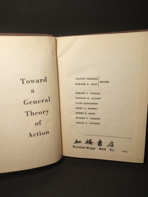 Toward a General Theory of Action by Talcott Parsons -Hardcover 1952 Psychology