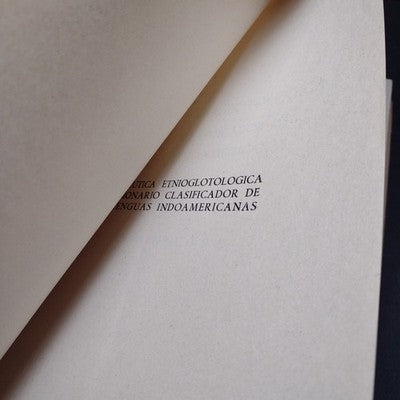 Propedeutica Etnioglotologica y Diccionario Clasificador De Lenguas Indoamerican
