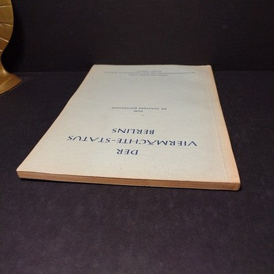 Der Vier Mächte-Status Berlins von Dr. Joachim Rottmann - German Paperback 1959
