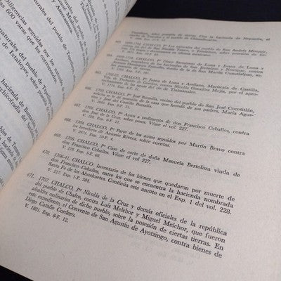 Indice De Documentos Relativos a los Pueblos del Estado de Mexico - 1966 1st Ed.