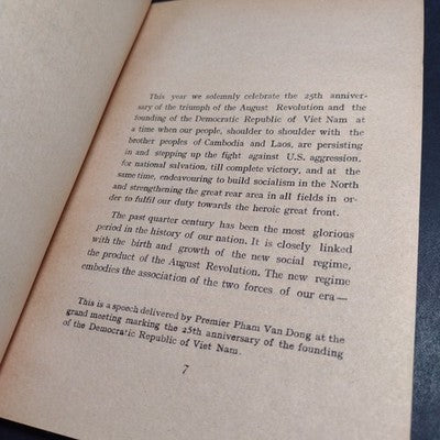 25 Years of National Struggle and Construction By Pham Van Dong - 1970 Paperback