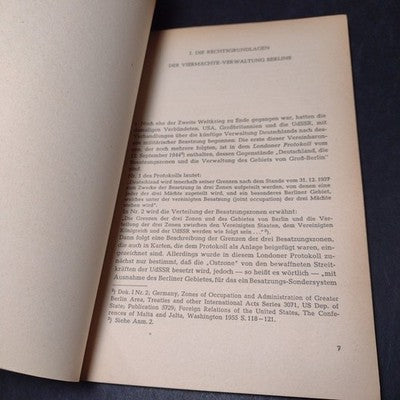Der Vier Mächte-Status Berlins von Dr. Joachim Rottmann - German Paperback 1959