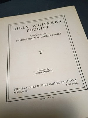 Frances Trego Montgomery / Billy Whiskers Tourist First Edition 1929