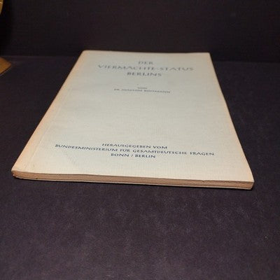 Der Vier Mächte-Status Berlins von Dr. Joachim Rottmann - German Paperback 1959