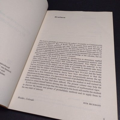 Elements of Applied Probability Theory by Petr Beckmann - 1968 Examination Copy