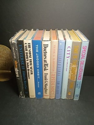 Hardcover Science Fiction Book Bundle, 10 Books: Simak, Carr, Brunner