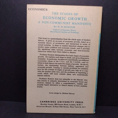The Stages of Economical Growth: A Non-Communist Manifesto by W.W. Rostow - 1964