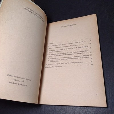 Der Vier Mächte-Status Berlins von Dr. Joachim Rottmann - German Paperback 1959