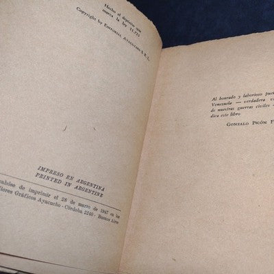 El Sargento Felipe Por Gonzalo Picon Febres - 4th Edition 1947 Spanish Paperback
