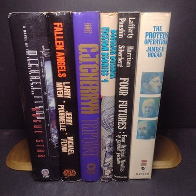 Hardcover Science Fiction Bundle - 6 Books Total -Hogan, Niven, Cherryh, Flynn