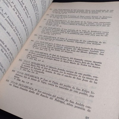 Indice De Documentos Relativos a los Pueblos del Estado de Mexico - 1966 1st Ed.