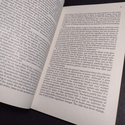 The Dynamics of Factions and Consensus in Chinese Politics, Lucian Pye -1980 PB