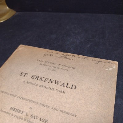 Yale Studies in English: St. Erkenwald, A Middle English Poem by Henry Savage