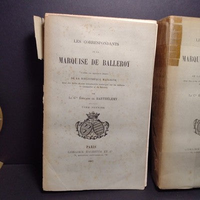 Les Correspondants De La Marquise De Balleroy, Tomes 1&2 1883 French Paperbacks