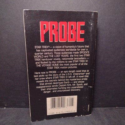 Star Trek Paperback Bundle - 4 Books - Probe, Pandora, Avatar, Vulcan's