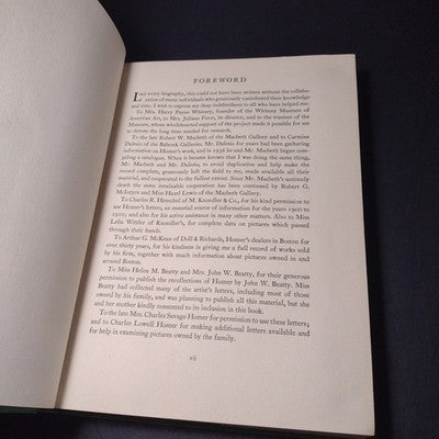 Winslow Homer by Lloyd Goodrich -1944 Library Binding Hardcover