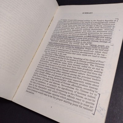 The Dynamics of Factions and Consensus in Chinese Politics, Lucian Pye -1980 PB