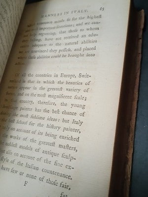 1781 View of Society & Manners in Italy John Moore 2nd Edition Vol 2 Exlibris