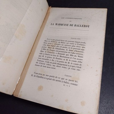 Les Correspondants De La Marquise De Balleroy, Tomes 1&2 1883 French Paperbacks