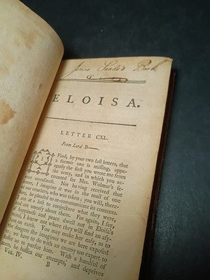 ELOISA Series of ORIGINAL LETTERS by J J ROUSSEAU Vol 4 1769 Exlibris