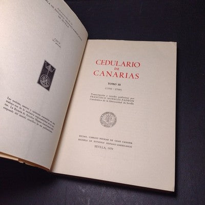 Cedulario De Canarias 1, 2, 3 Francisco Morales Padron, 1970 3 Paperbacks Total