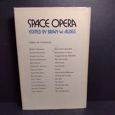 Space Opera Edited By Brian W. Aldiss -1974 Hardcover Book Club Edition