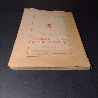 El Lexico Rural Del Noroeste Iberico por Fritz Kruger - 1947 Spanish Paperback