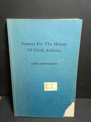Sources For The History Of Greek Athletics By Rachel Sargent Robinson Exlibris
