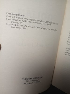 Jack London / GOLIAH A UTOPIAN ESSAY 1973
