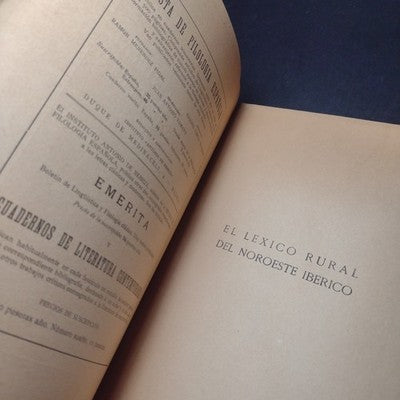El Lexico Rural Del Noroeste Iberico por Fritz Kruger - 1947 Spanish Paperback