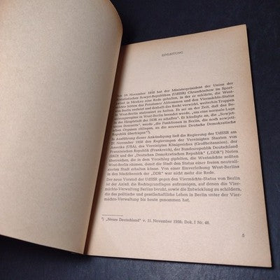 Der Vier Mächte-Status Berlins von Dr. Joachim Rottmann - German Paperback 1959