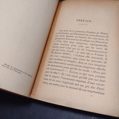 Souvenirs De La Princesse Pauline De Metternich (1859-1871) Marcel Dunan -3rd ed