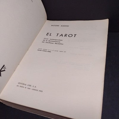 El Tarot Por Mouni Sadhu 3rd Edition - 1971 Spanish Paperback
