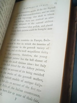 1781 View of Society & Manners in Italy John Moore 2nd Edition Vol 2 Exlibris
