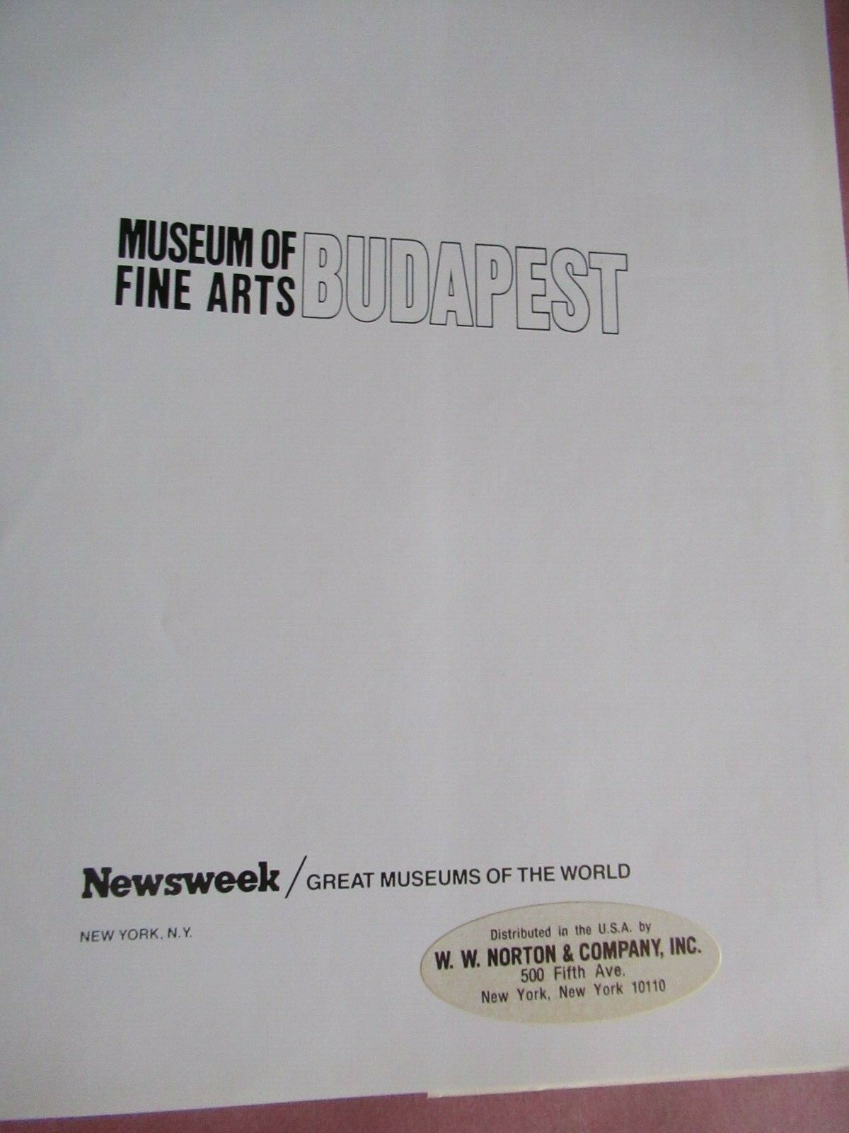 Museum of Fine Arts: Budapest (1982, Hardcover)..