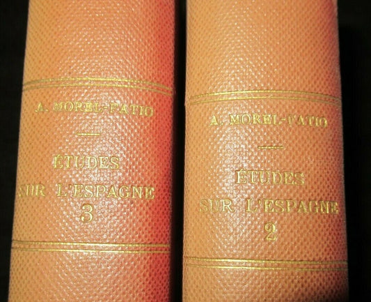 ETUDES SUR L'ESPAGNE, A. Morel-Fatio (1904-1906) Vol 2&3. ExLibris S.G. Morley