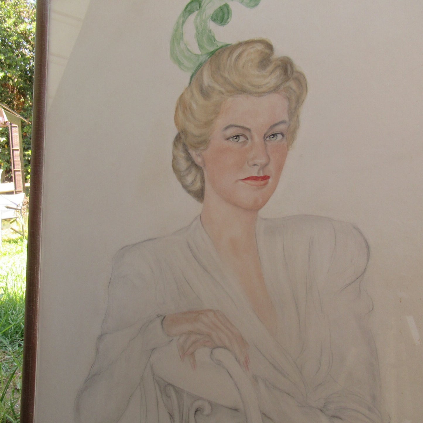 1944 Pastel Portrait of Katherine Hepburn, by Mariano Soyer De La Puente 35X26