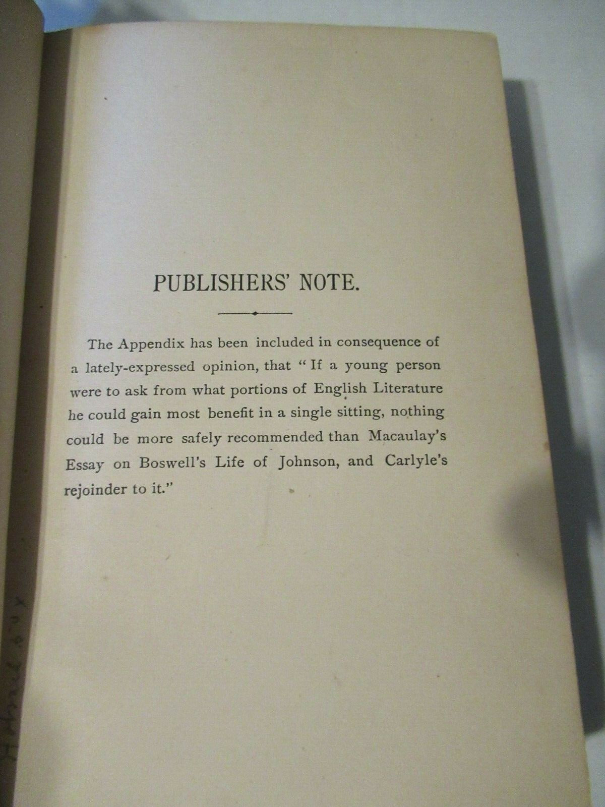 Johnson's Chief Lives of The Poets and Macaulay's Life of Johnson (1879) Antique