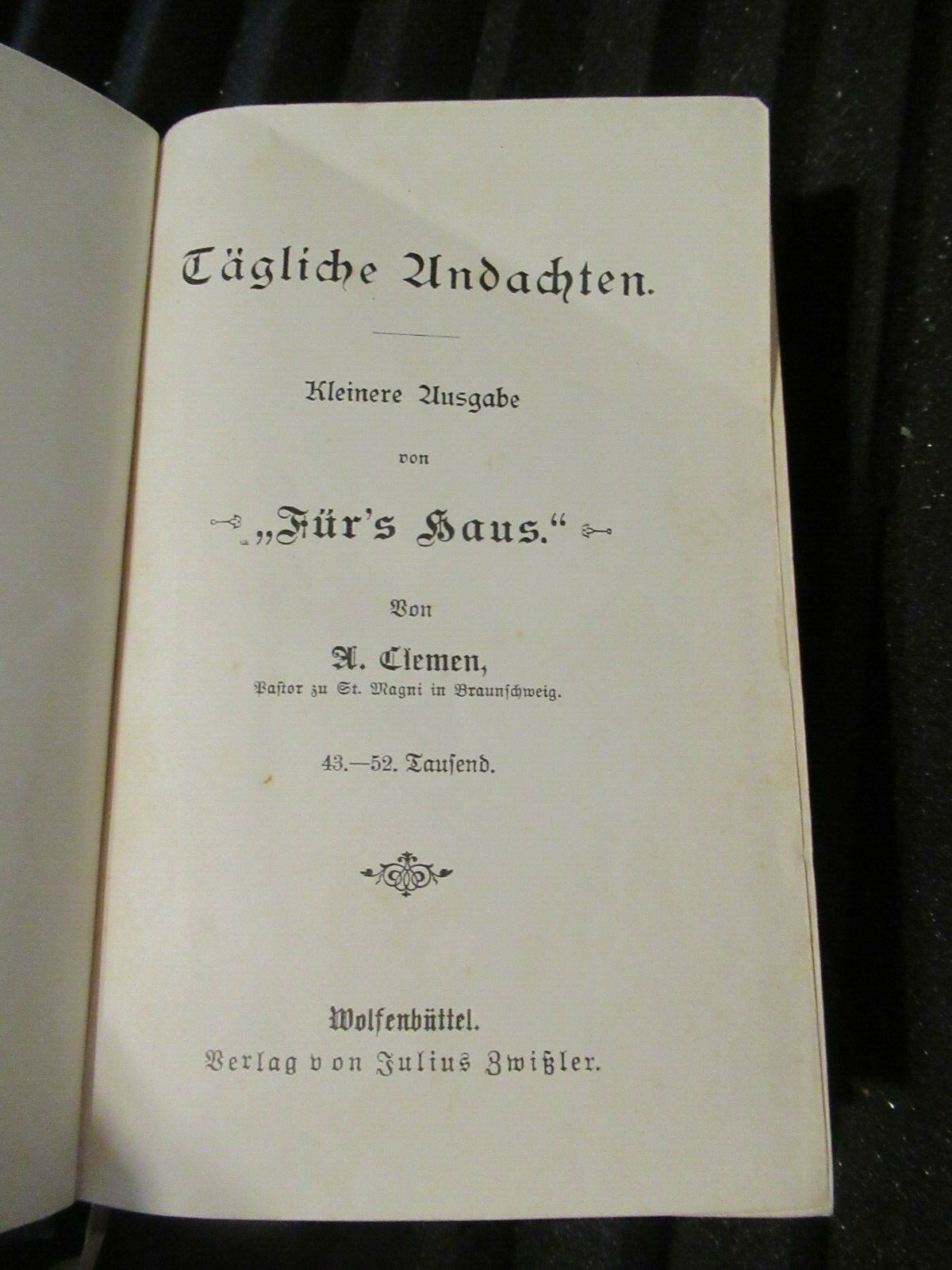 Tägliche Andachten Kleinere Ausgabe von Furs haus, A. Clemens (1890) german