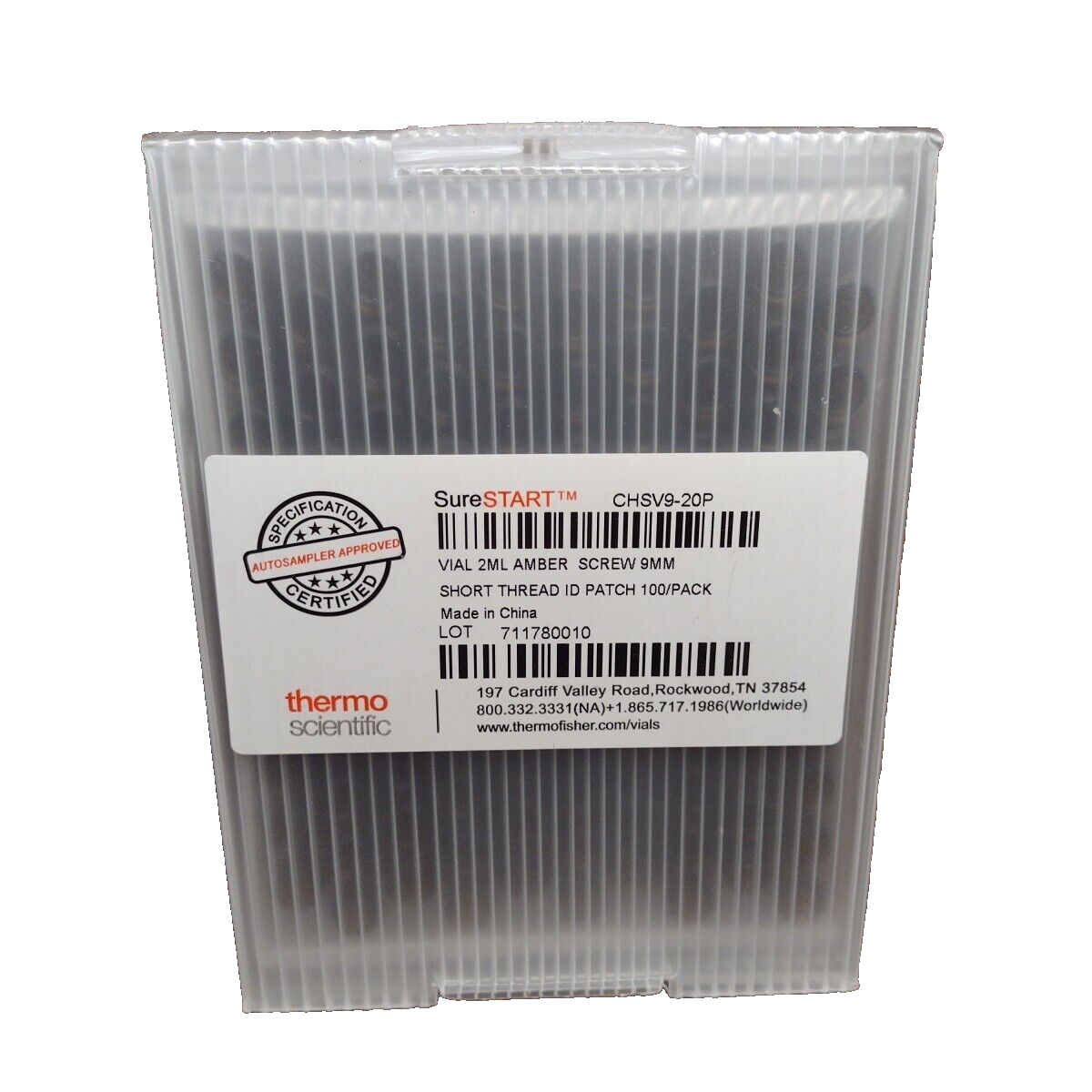 ThermoScientific SureStart Vial 2ml Amber Screw 9mm - 100 PER PACK - CHSV9-20P