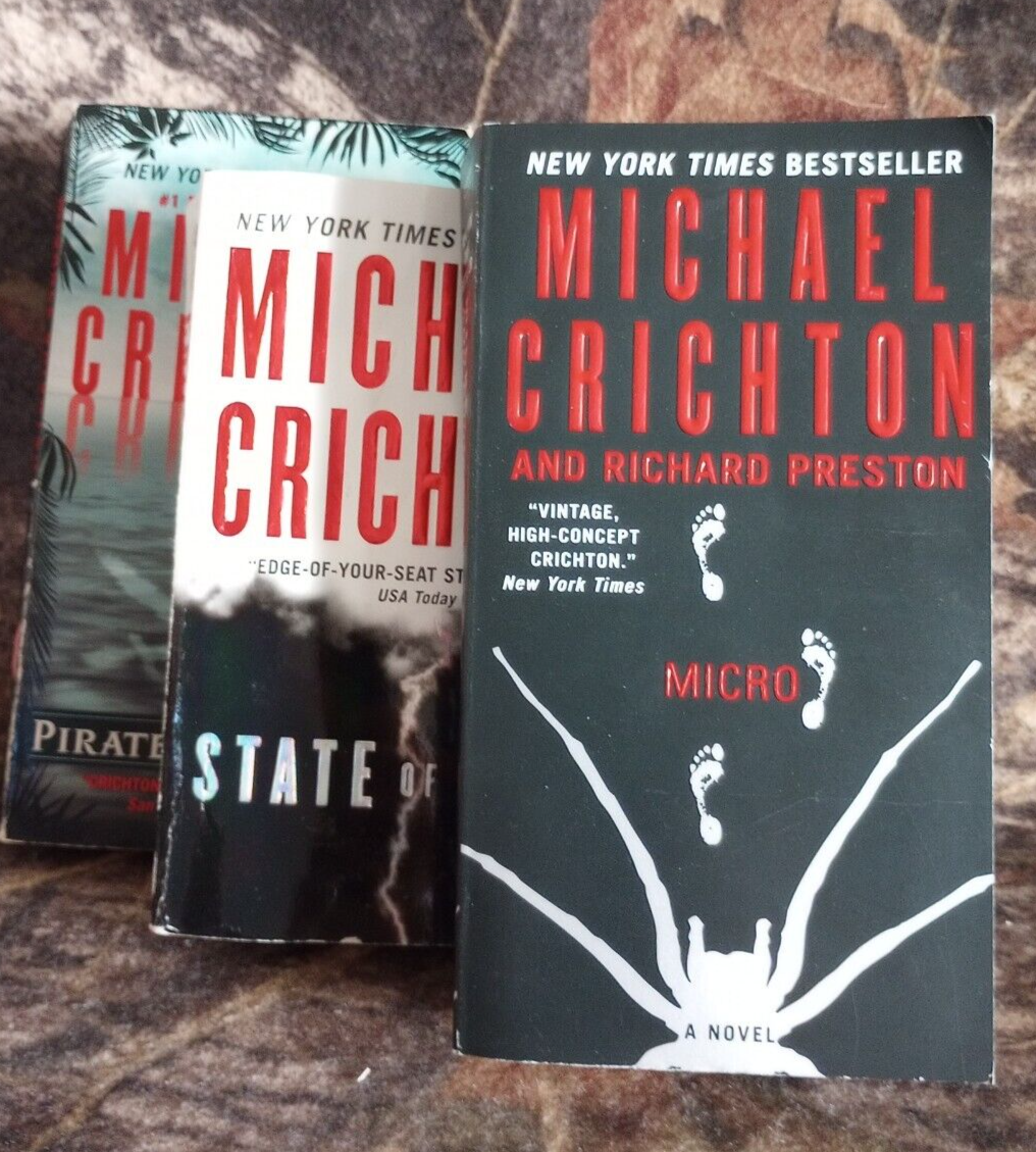 Michael Crichton Richard Preston Bundle 3 Book Lot Paperback