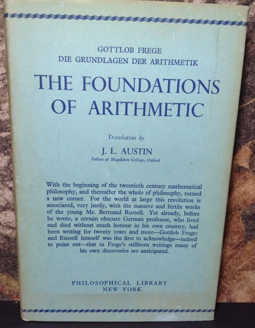 The Foundations of Arithmetic by J.L. Austin English/German 1950 Hardcover