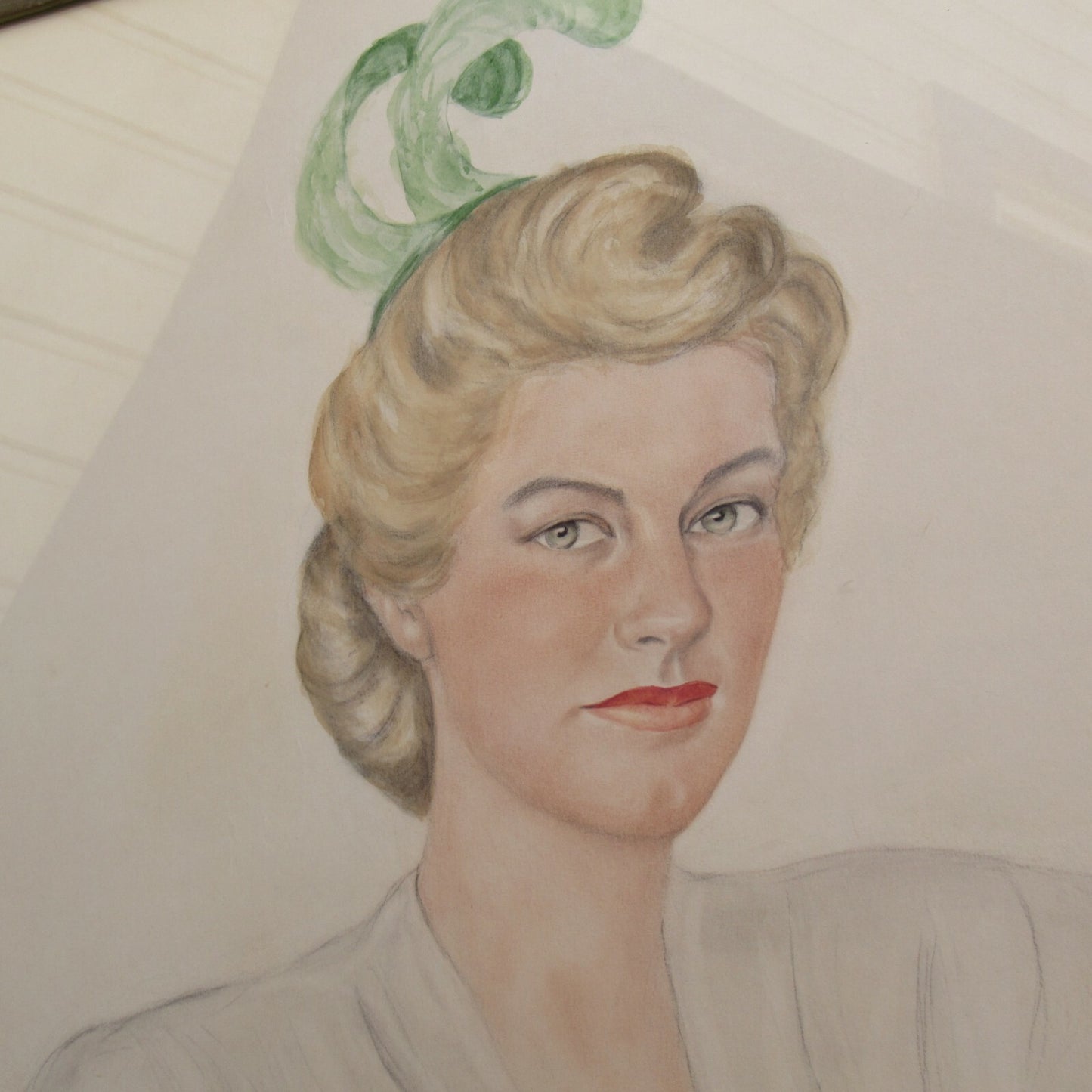 1944 Pastel Portrait of Katherine Hepburn, by Mariano Soyer De La Puente 35X26