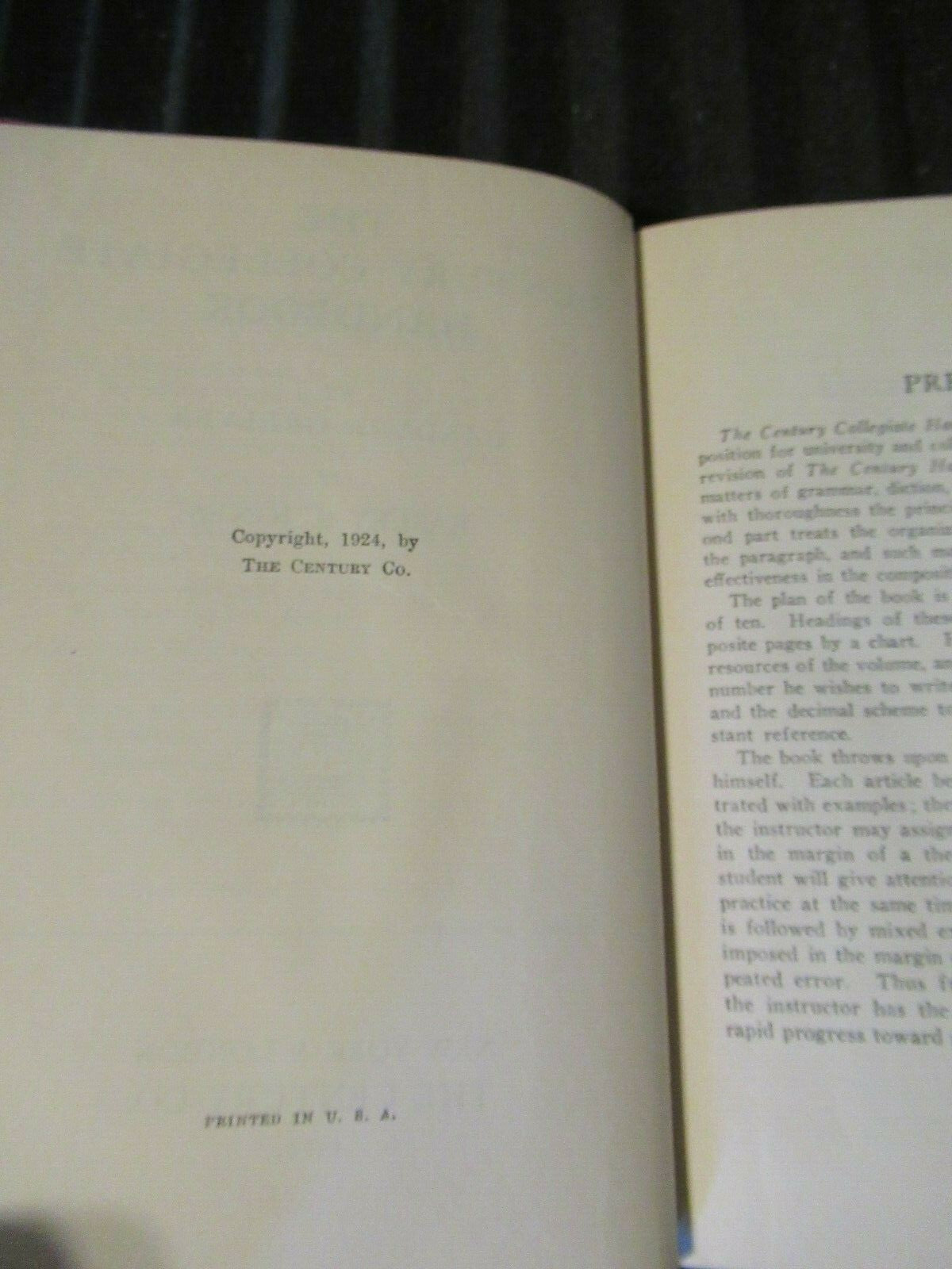 THE CENTURY COLLEGIATE HANDBOOK by Greever & Jones -1924 -Vintage Hardcover