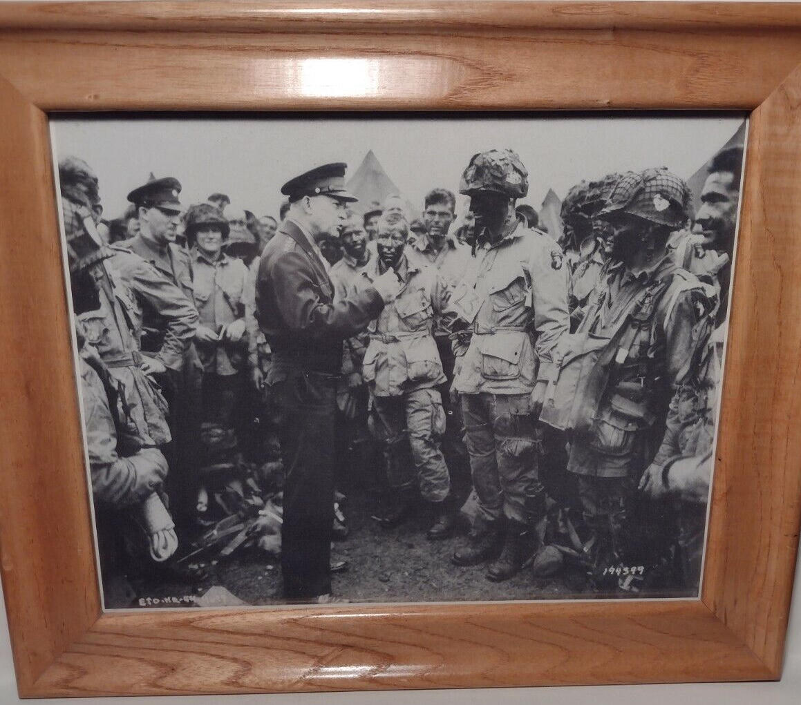 General Eisenhower Oak Framed Print, Instructional Aid antique